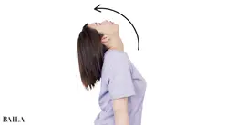 《7》唇を「ウー」と突き出し、上を向く。小刻みに頭を後ろへ、後ろへと10回動かす。あご下が伸びているのを感じて。