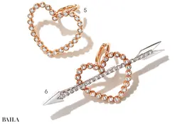 アウラジュエリーのイヤカフ（K10G×ホワイトサファイア）￥104500・6（K10G×K10WG×ホワイトサファイア）￥187000／アウラ ジュエリー