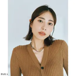 センター分け×タイト