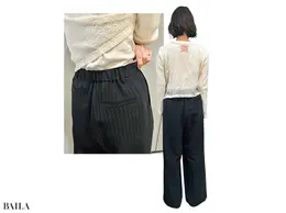 長時間のデスクワークもシワになりにくい素材で安心