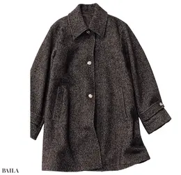 オペーク ドット クリップのヘリンボーンコート