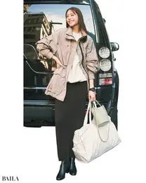 ドライブには動きやすくて 旅なれ感が出るシャカシャカアウターを