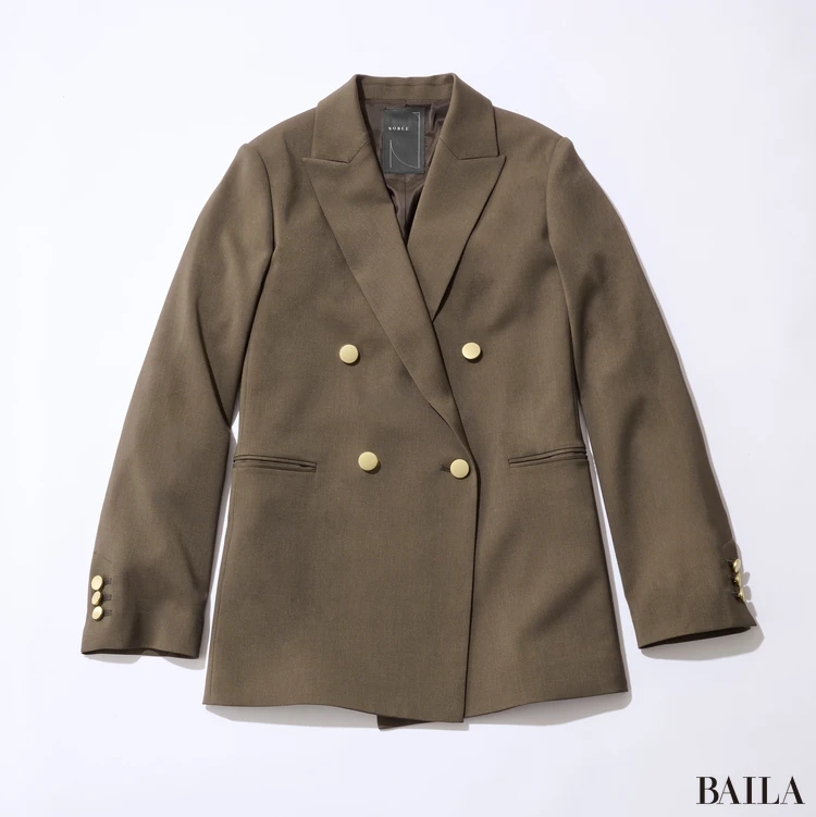 ノーブル　エステルツイルピークドラペルジャケット　￥34100