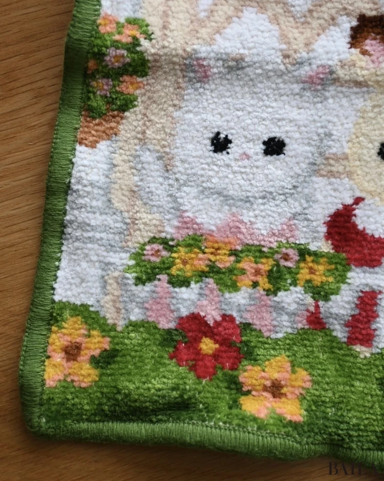 フェイラーのタオルハンカチ　シルバニアファミリーのデザイン　ペルシャネコの寄り