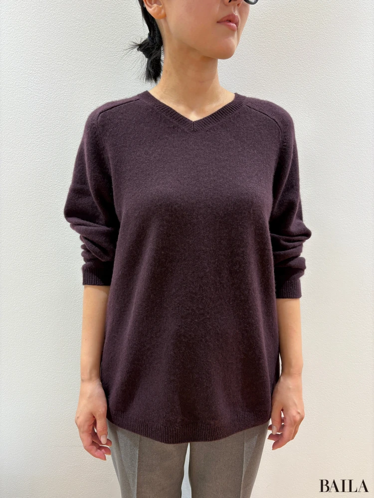 「カシミヤリラックスVネックセータースカーフつき」