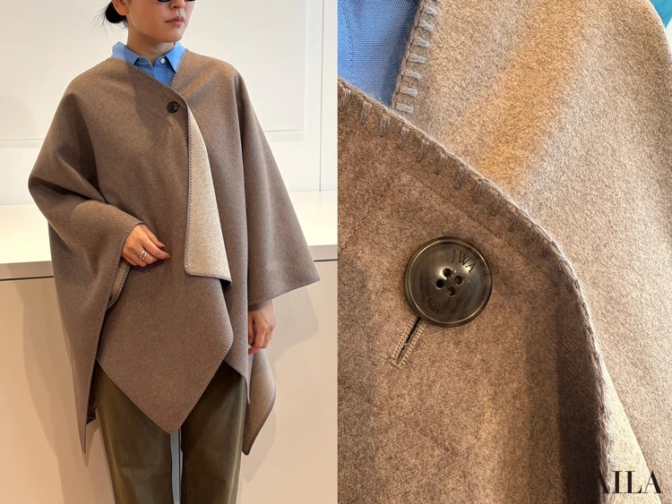 「ポンチョ」ブラウン 正面 Mサイズ 162cm ユニクロ JW ANDERSON