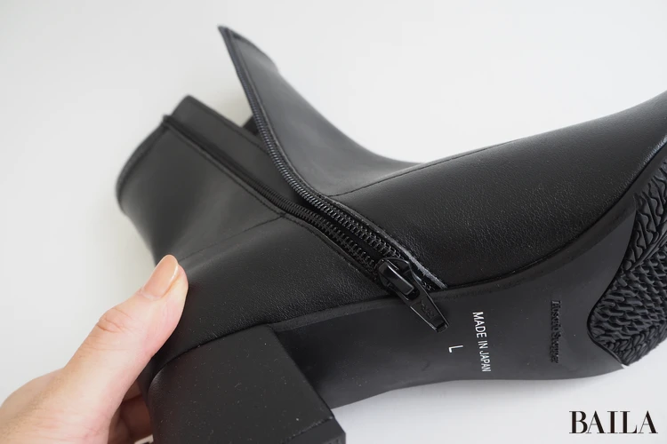 ワシントン靴店 晴雨兼用ショートブーツ ¥17600 ブラック Lサイズ 24.0cm 24.5cm 162cm ジップ