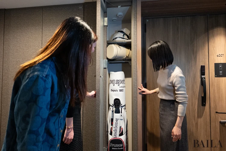 セントラルガーデン月島ザタワー　モデルルーム　廊下　トランクルーム　ゴルフバックも収納可