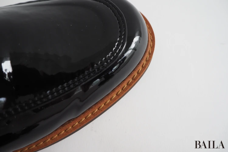 ワシントン靴店 晴雨兼用 コインローファー W ¥15400 ブラックエナメル 24.0cm 162cm 質感素材