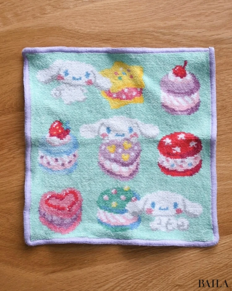 フェイラーのタオルハンカチ　シナモロールのデザイン