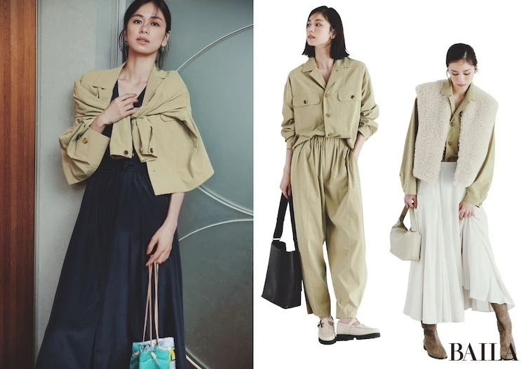 【トレンドシャツの9→11月着回しコーデ】トレンドのワークシャツはお洒落感度高まる甘辛MIXに着こなすのが正解!