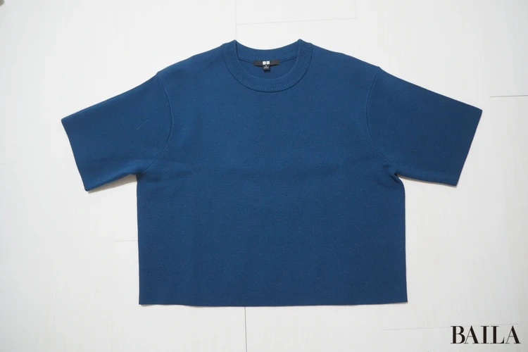 ウォッシャブルミラノリブセーター半袖の「細部」に注目!