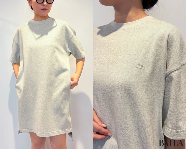 オーバーサイズバイカラーTシャツワンピース半袖￥2990