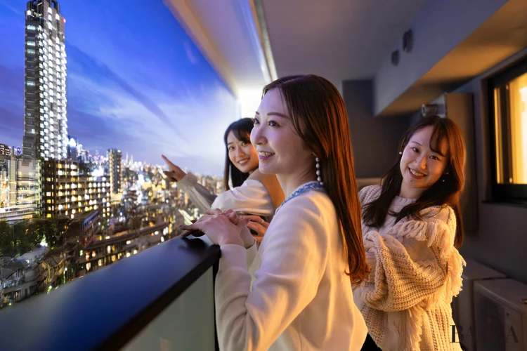 ザ・パークハウス用賀プレイス　モデルルーム　眺望　バルコニー　夜景
