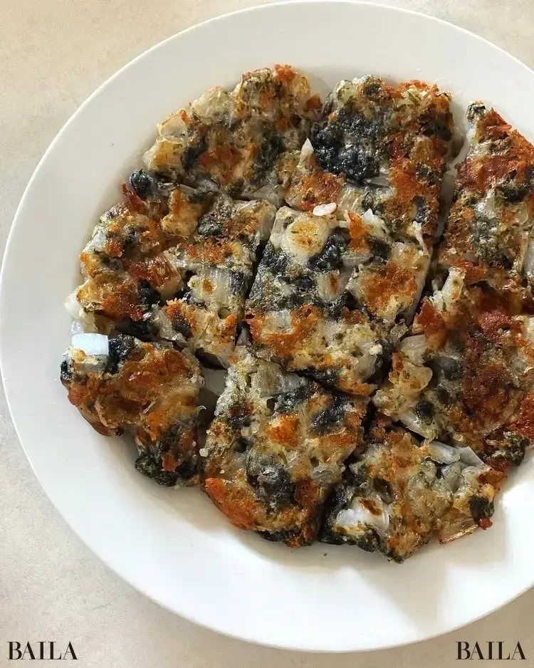 新玉ねぎと海苔のチーズ入りチヂミ