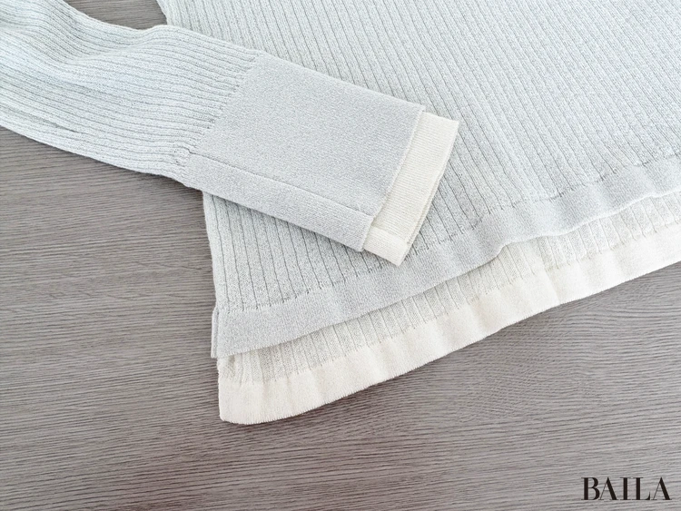 色み：上品なシルバー×オフホワイトでニュアンスある表情