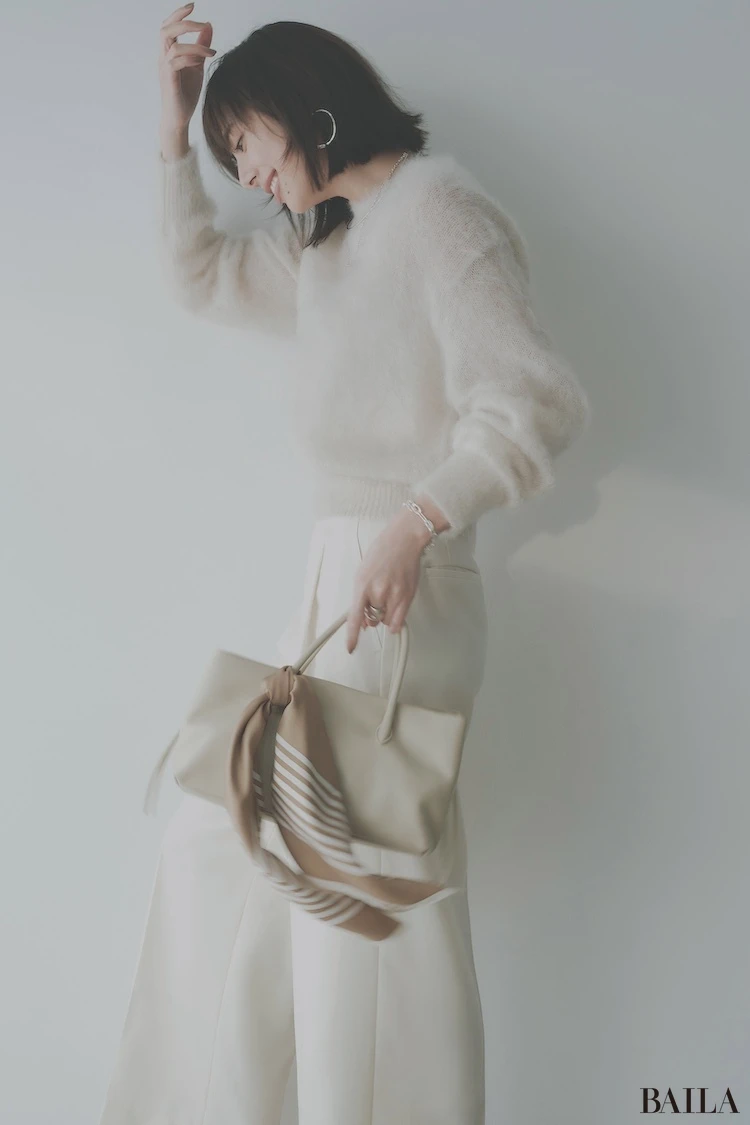 モヘアニット×シルバージュエリー