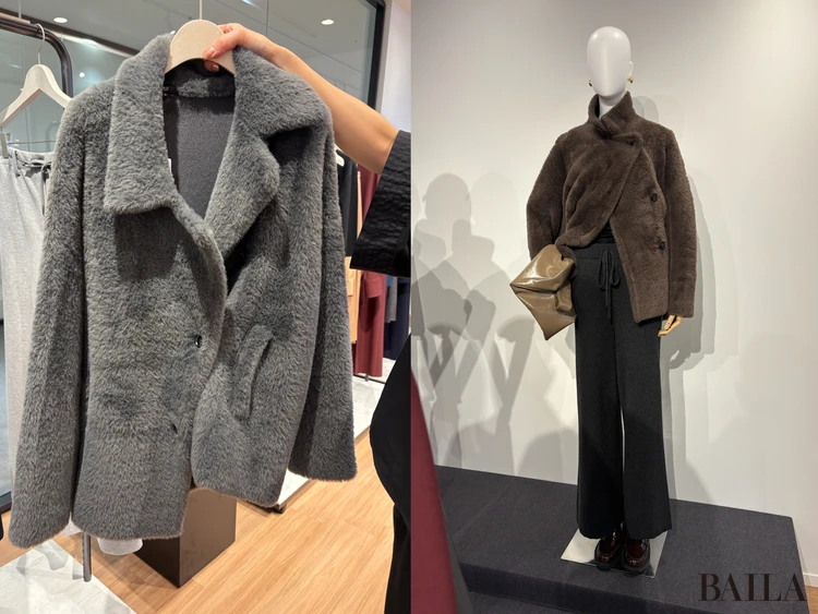 プラステ「フェザーヤーンニットコート」