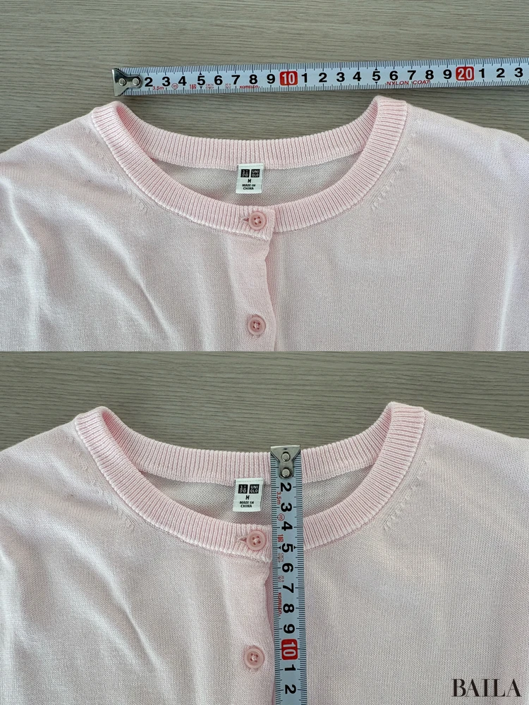 首元の開き：（横）約15cm、（縦）約4cm