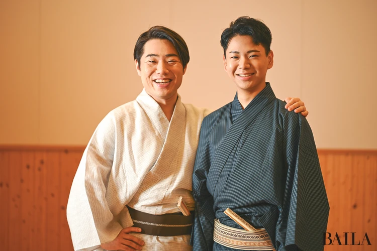 中村鷹之資と尾上左近、歌舞伎『刀剣乱舞』のインタビュー　笑顔