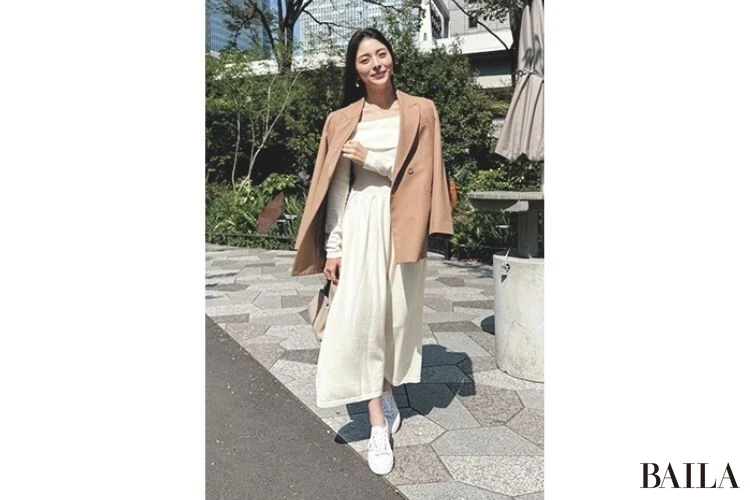 ジャケット×ワンピ