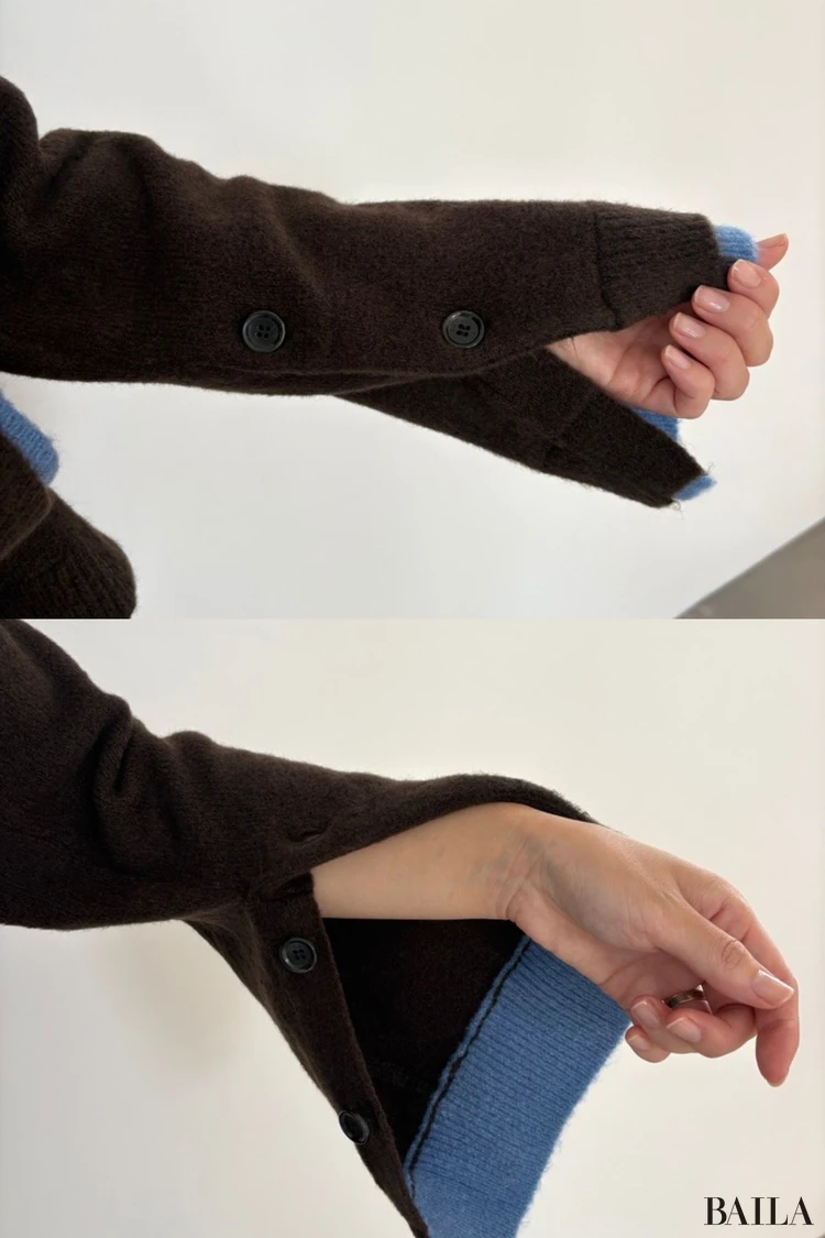 パフィータッチニットカラーコンビネーションセーター￥2990／GU（ジーユー）