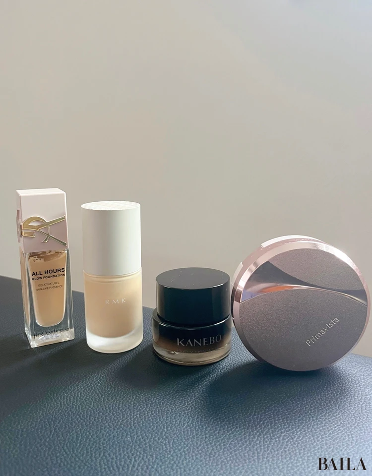 新作ファンデーション4種(プリマヴィスタ、KANEBO、RMK、YSL)