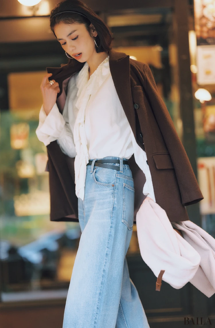 スローブ イエナのラッフルブラウス