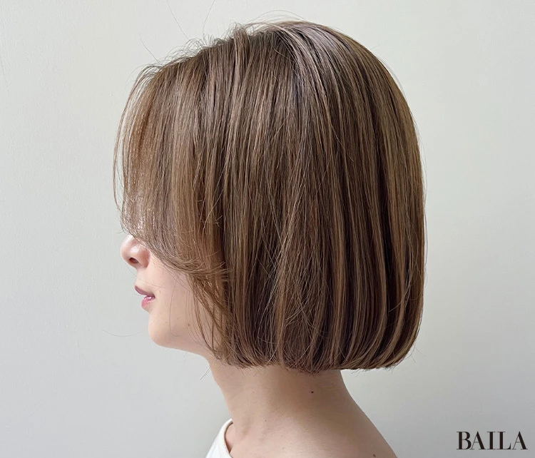 洒落感レイヤーボブ　サイド