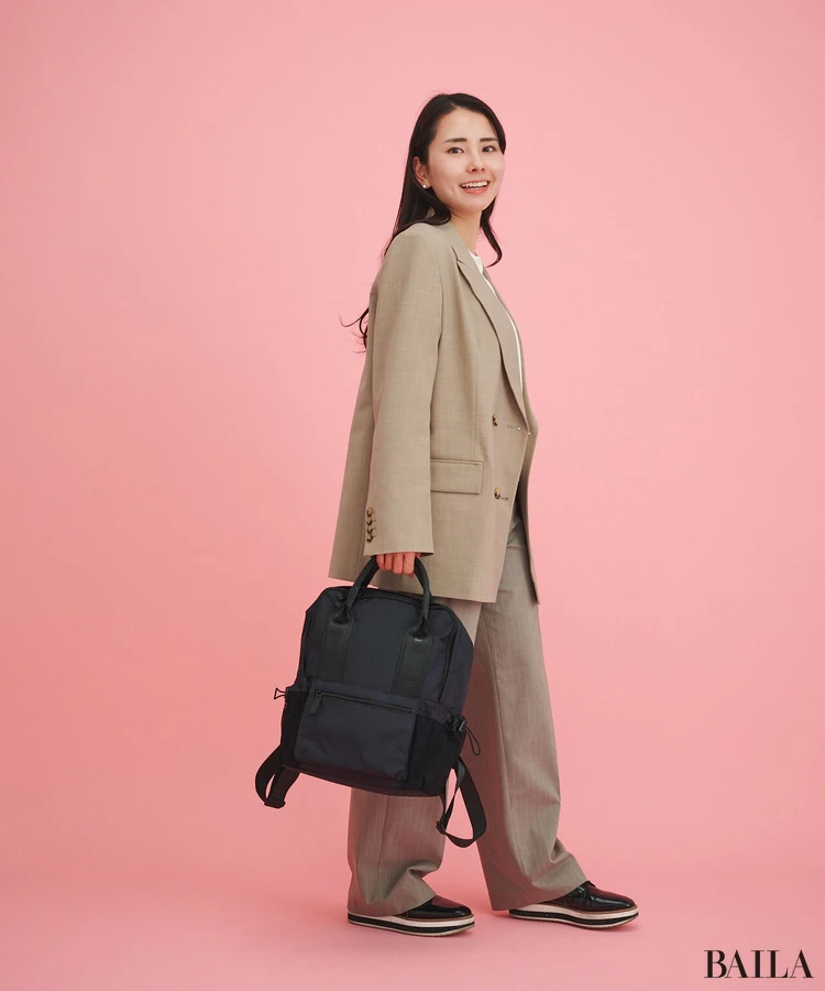 レペット　リュック　着用感　手持ちした様子