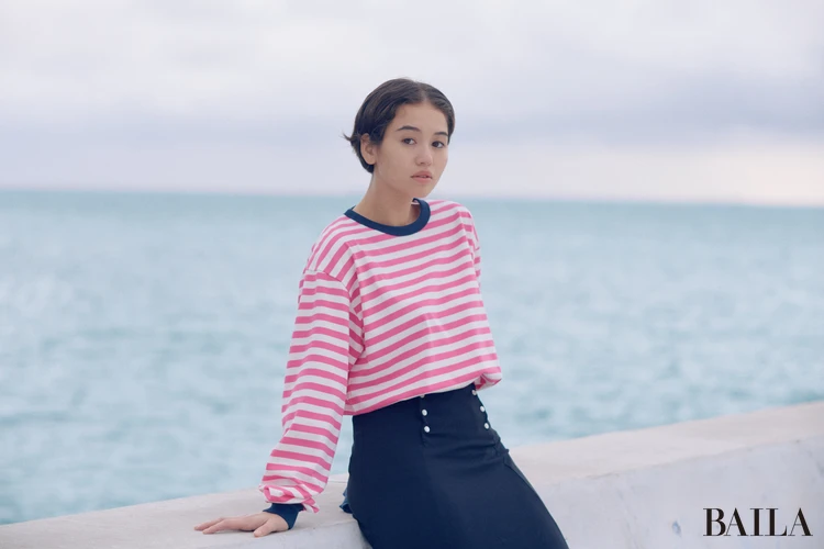 アニエスベー×ヘリーハンセン コラボ第３弾　限定ロングスリーブボーダーTシャツ