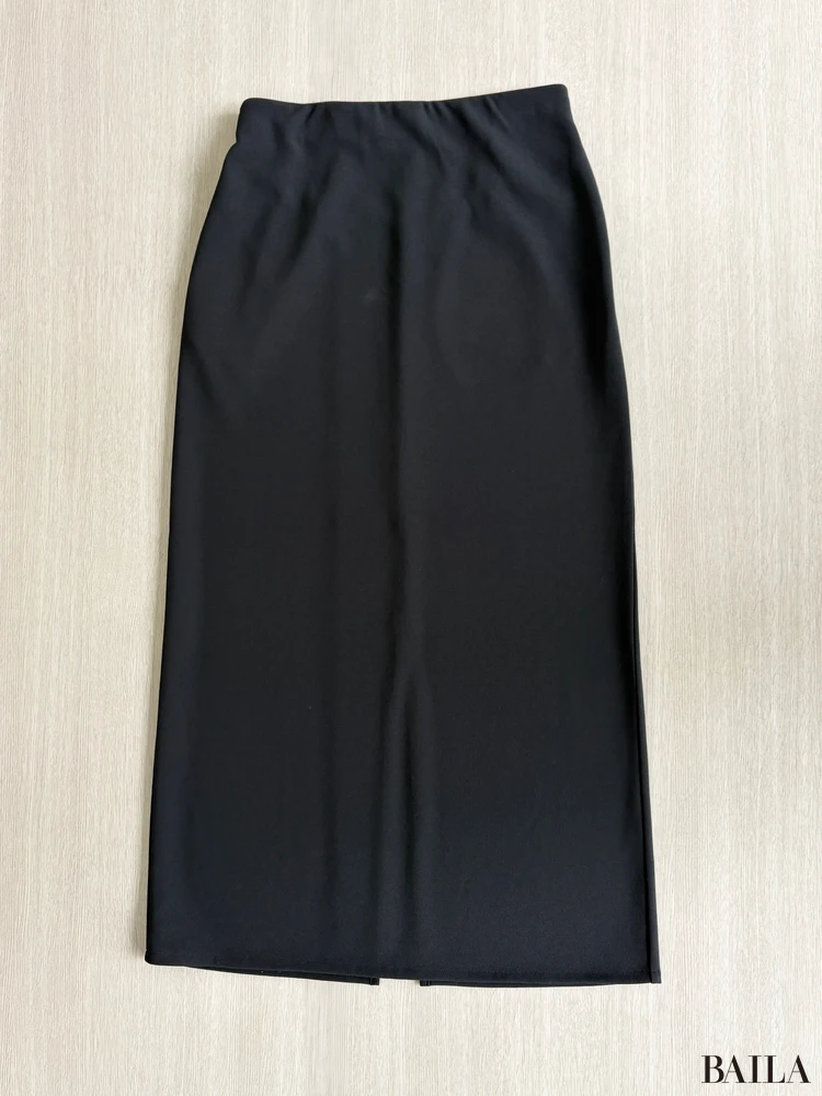 クレープジャージーナロースカートの「細部」をレビュー！