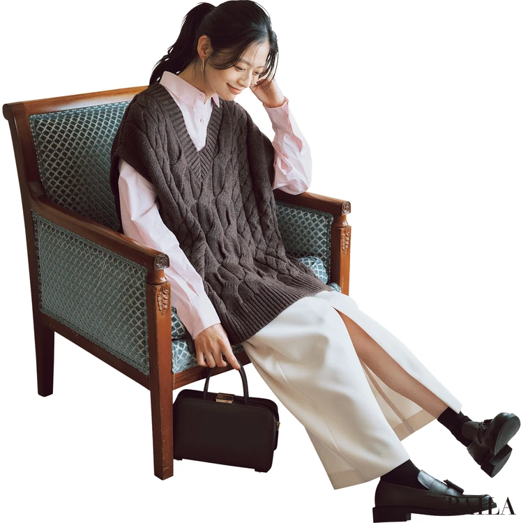 【18°C】KNIT VEST×シャツ