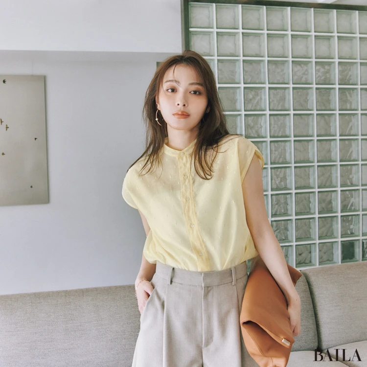 TICCA(ティッカ) ドット柄シアーシャツ