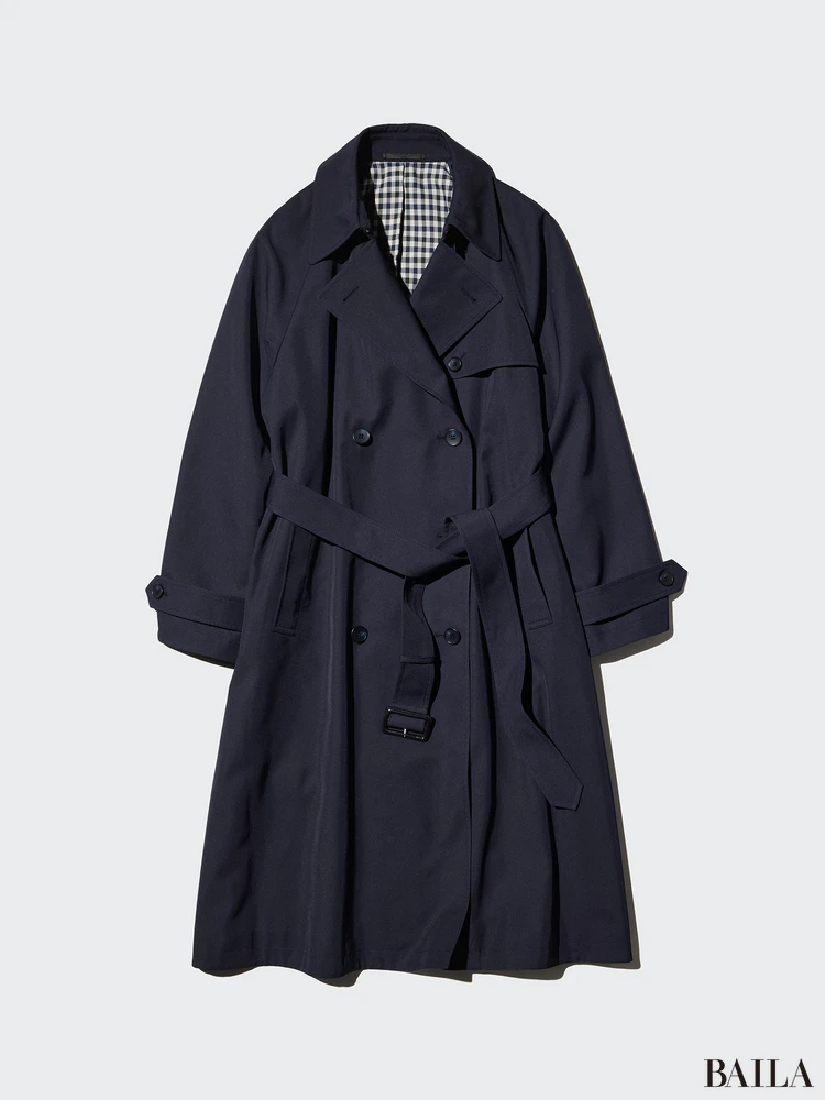 トレンチコートリラックスフィット カラバリ ネイビー