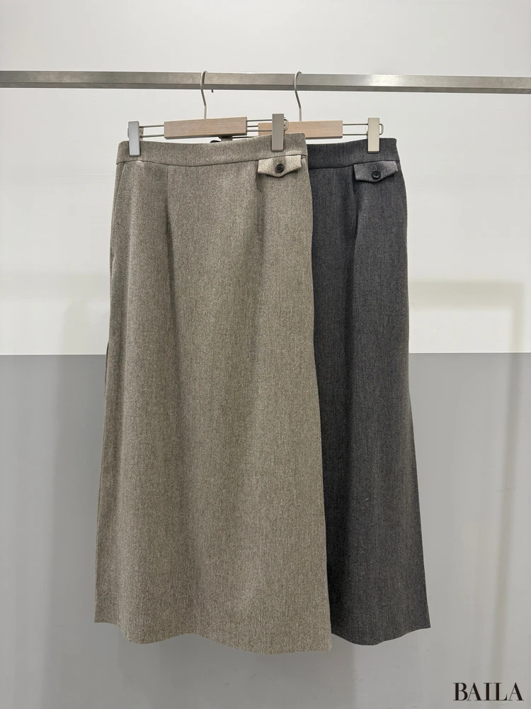 青山商事　スーツスクエア　CHANTOWA サイドタックスカート　￥13090　ベージュ　サイズ38　カラバリ