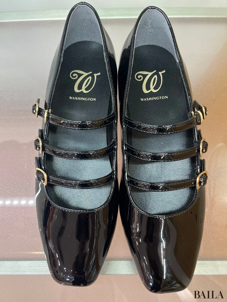 ワシントン靴店　フラットシューズ　ストラップ