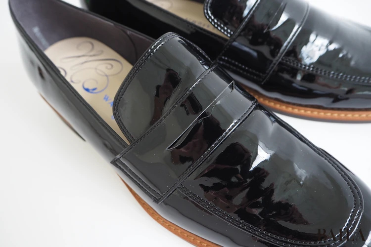 ワシントン靴店 晴雨兼用 コインローファー W ¥15400 ブラックエナメル 24.0cm 162cm デザイン