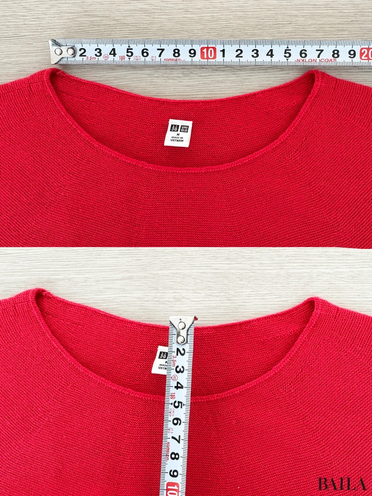 首元の開き：（横）約17cm、（縦）約5cm