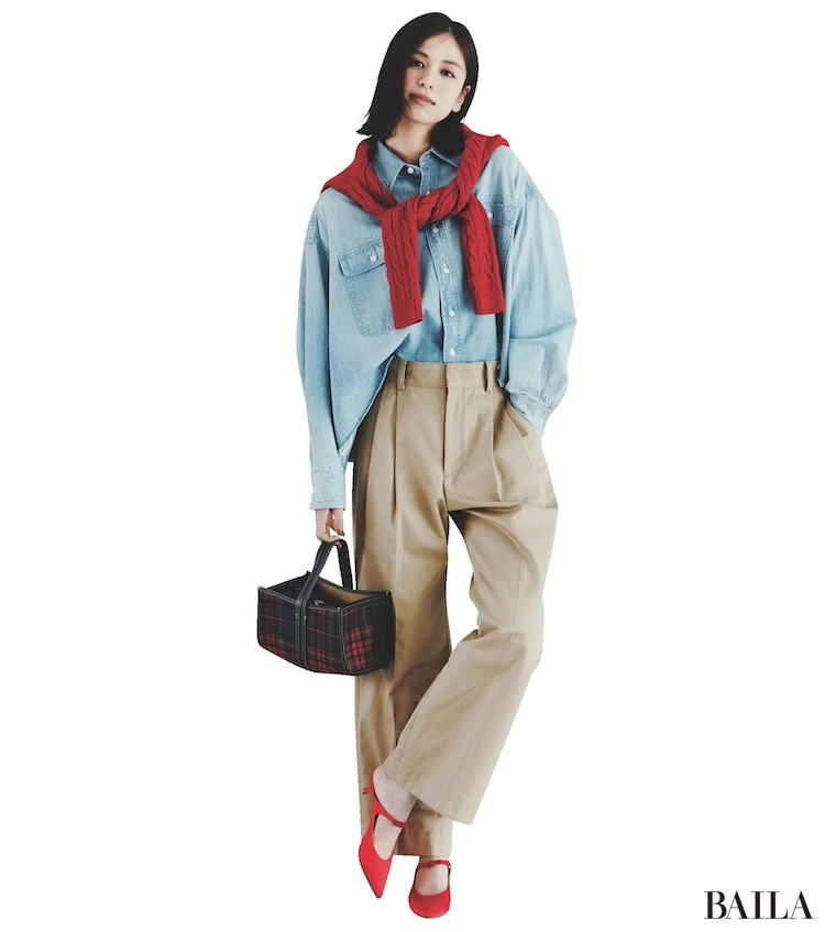 いつだってワクワクするデニムと赤のいい関係