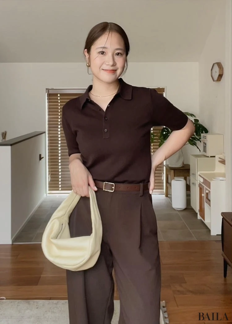 UNIQLOで購入したポロセーターとクリーンベルト