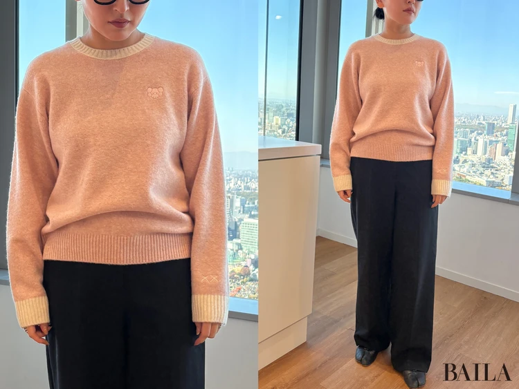 スフレヤーンクルーネックセーター(キッズ):可愛さとほっこり感の絶妙バランス