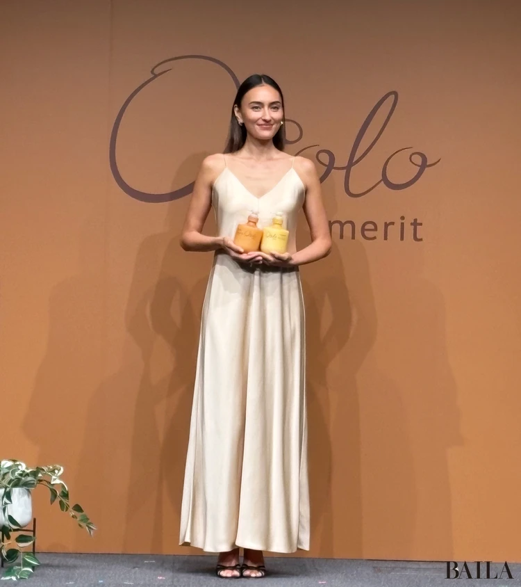 花王「Osolo（オソロ）」発表会　アンバサダーの長谷川潤　登壇写真