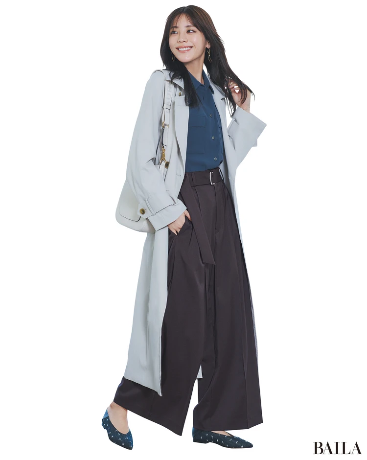 シャツ×パンツできちんと感重視の日も ベルトでさりげない着映えを狙って