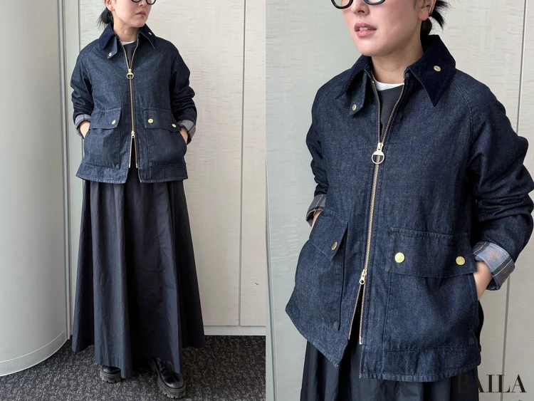 ロマンチックなスカートをカジュアルダウンさせて