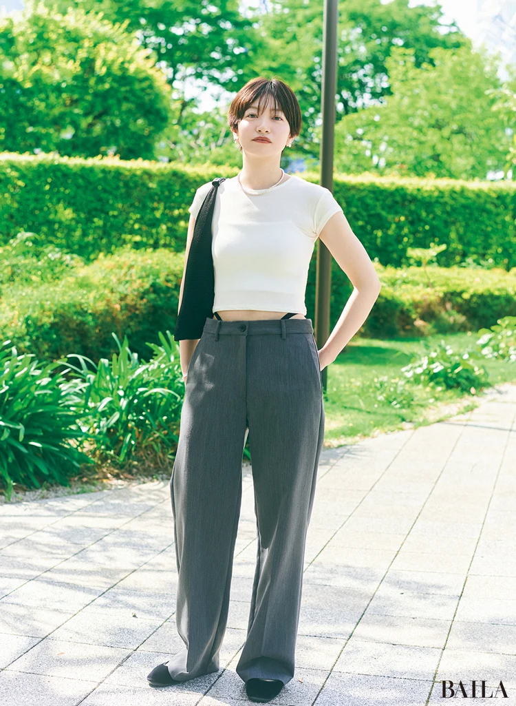 CLANEプレス・堀越寛子さん Tシャツコーデ