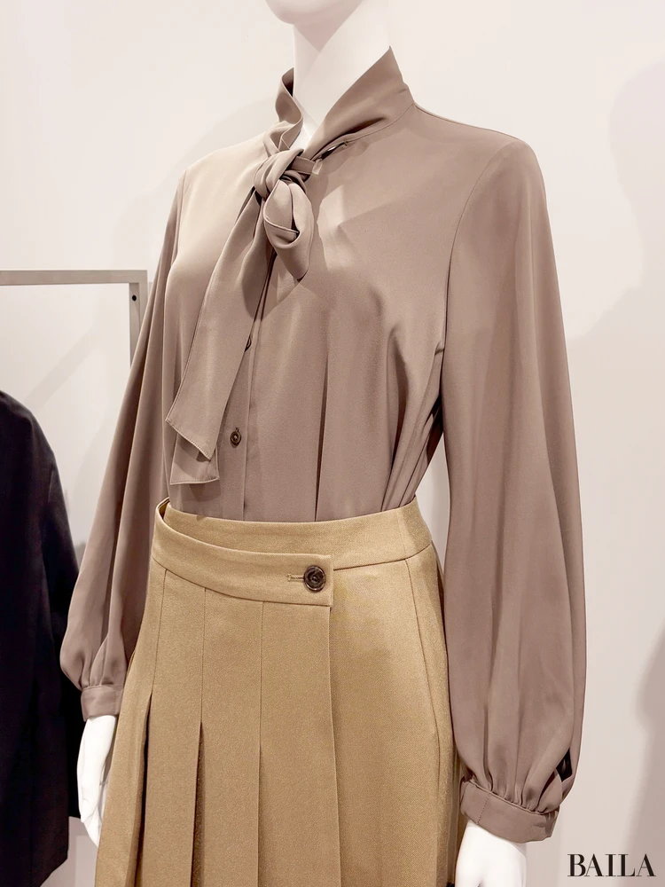 GU秋のボウタイシャツ