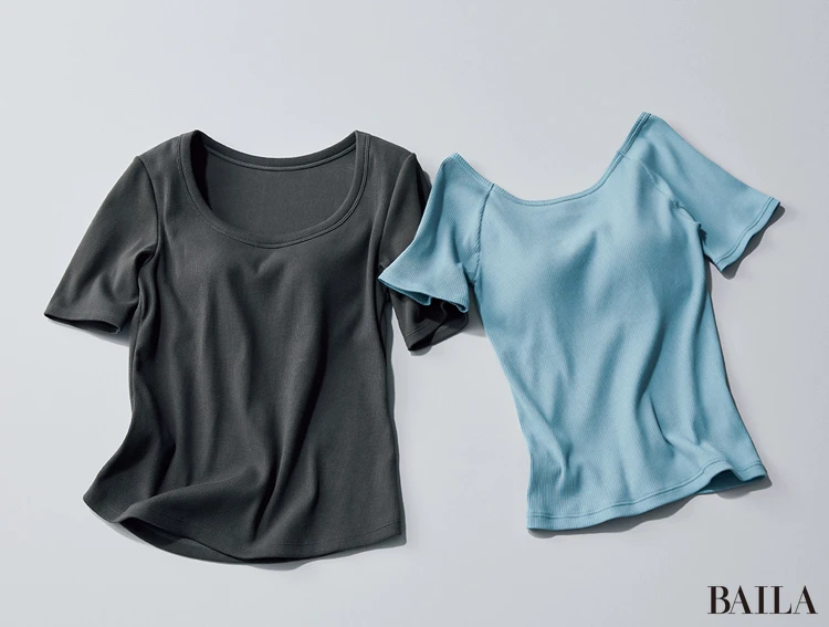 きれい見えするカップつきTシャツ