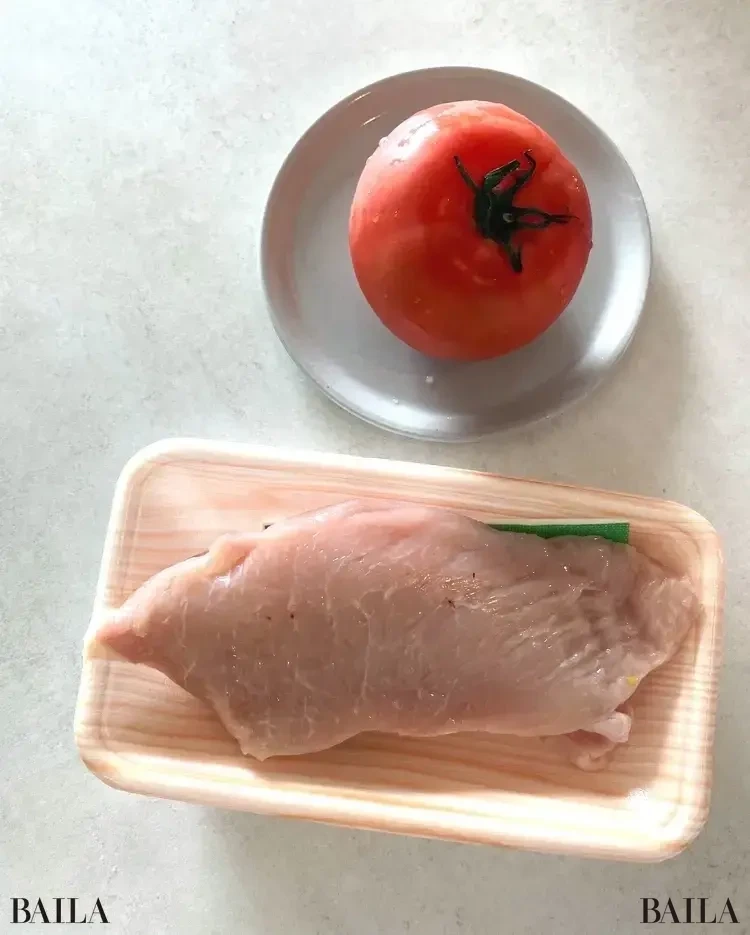 鶏むね肉とトマトの出汁煮 長谷川あかり