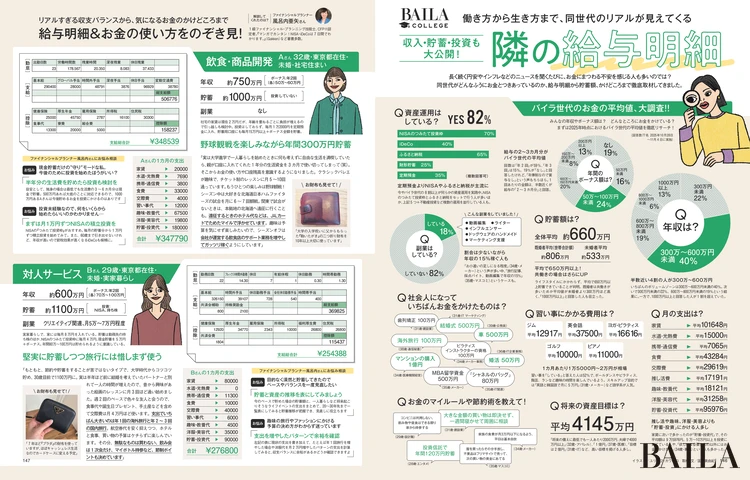 2025年12月26日（金）発売のBAILA2・3月合併号　BAILA COLLEGE　収入・貯蓄・投資も 大公開！　隣の給与明細
